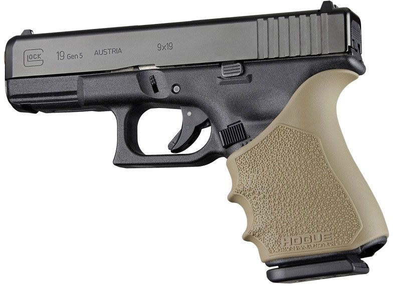 Hogue HandALL Beavertail Grip Sleeve for Glock 19 Gen1/2/5, FDE (17053)
