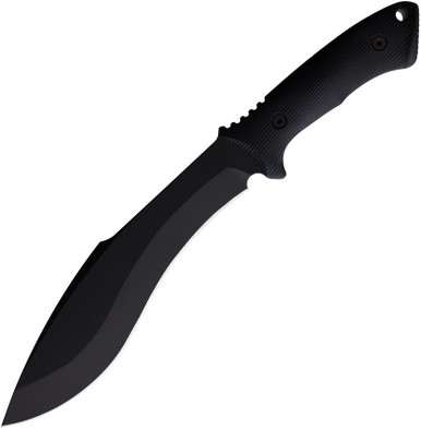 Spartan Blades Harsey Kukri Fixed Blade - 8.75" 1095 Black Powder Coated Blade, Black Injection Molded Handles, Black Injection Molded Sheath - SBSL007BK