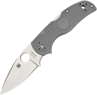 Spyderco Native 5 Lightweight Folding Knife - 2.95" Maxamet Satin Plain Blade, Gray FRN Handles - C41PGY5