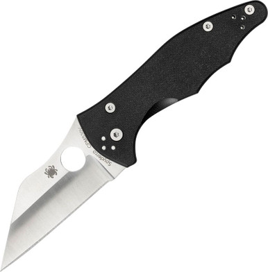 Spyderco Yojimbo 2 Folding Knife - 3.2" S30V Satin Plain Blade, Black G10 Handles - C85GP2
