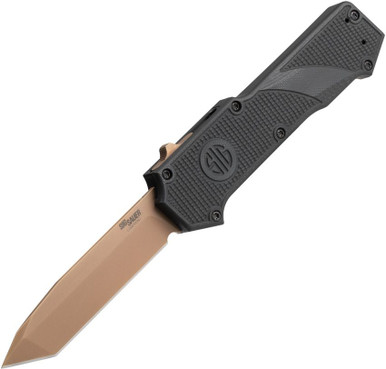 SIG Compound Tactical OTF - 3.5" S30V FDE Tanto Blade, Black G10 Handles - 36020