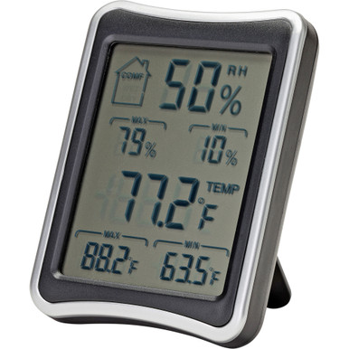 SnapSafe Digital Hygrometer - Indoor Temperature and Humidity Monitor with Touchscreen LCD Display