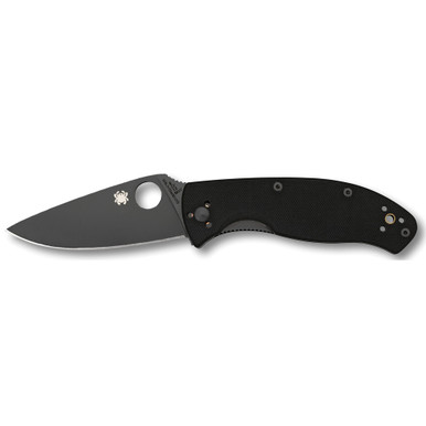 Spyderco Tenacious Folding Knife - 3.4" Plain Black Blade, Black G10 Handles - C122GBBKP