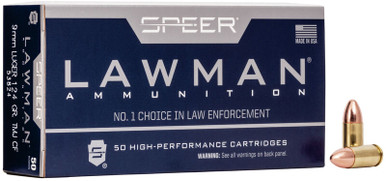 Speer Ammo Lawman Clean Fire 9mm Luger 124 gr Metal Jacket (TMJ) - 50 rds per Bx