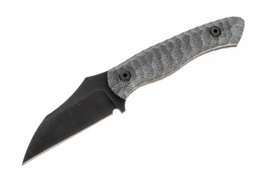 Wachtman Knife & Tool Kilff Fixed Blade - 2.71" 80CRV2 Wharncliffe Blade, Black Micarta Handles, Kydex Sheath