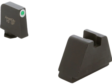 Ameriglo GL-495 4XL Tall Optic Compatible Night Sights for Glock - Green Tritium White Outline .385" Front, Flat Black .480" Rear, Fits All Glocks