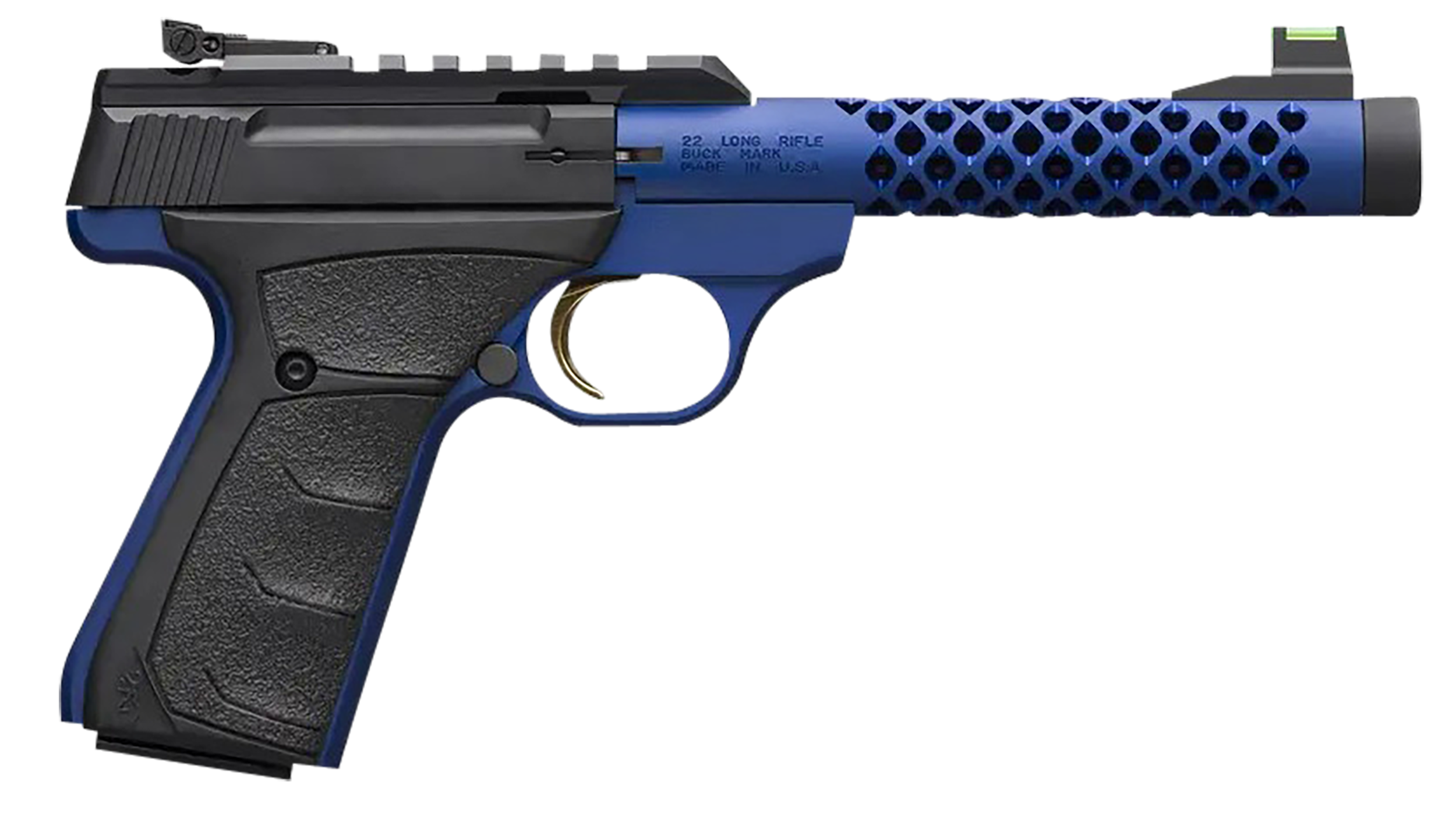 Browning Buck Mark Plus Pistol 051585490, 22 LR, 5.87", Black Ultragrip FX, Blue Finish, 10 Rds