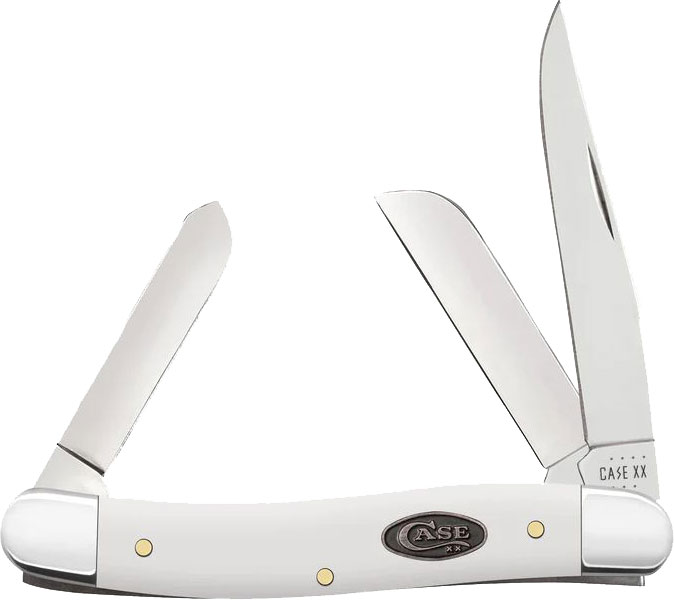 Case White Synthetic Medium Stockman Pocket Knife (63961)