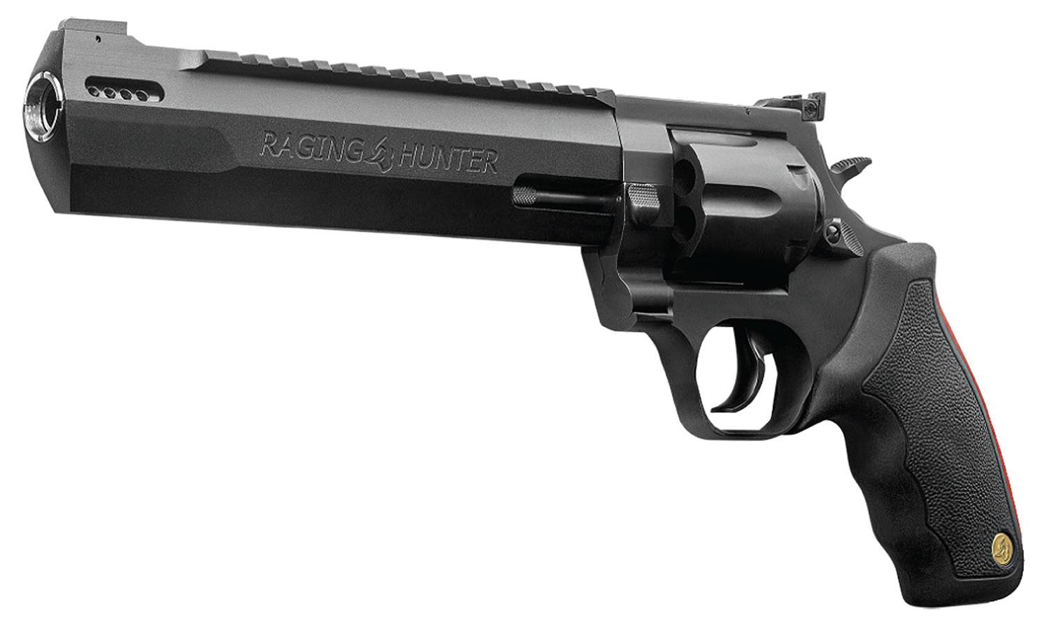 Taurus Raging Hunter Revolver 2440081RHDLX, 44 Rem Mag, 8.37", Black/Red Grips, Black Oxide Finish, 5rd