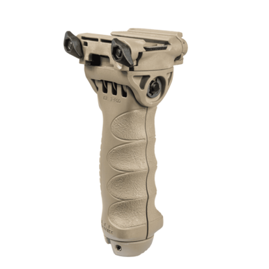 FAB Defense FX-TPODG2T T-Pod G2 Rotating Tactical Foregrip & Bipod Black Polymer Grip - 6061-T6 Aluminum, Tan