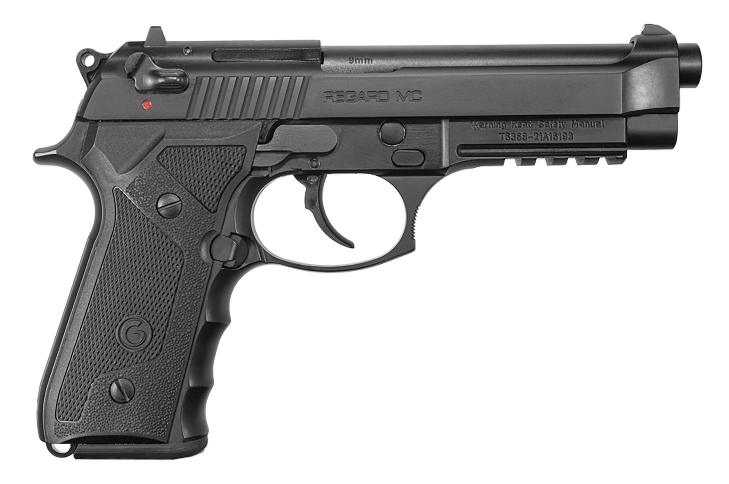 Girsan Regard MC SAO Pistol 390080, 9mm Luger, 4.90", Finger Grooved, Black Finish, 18 Rds