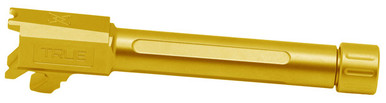 True Precision Springfield Hellcat Pro Threaded 9MM Barrel for 3.7" Pistols - 1/2x28, Titanium Nitride Gold Finish