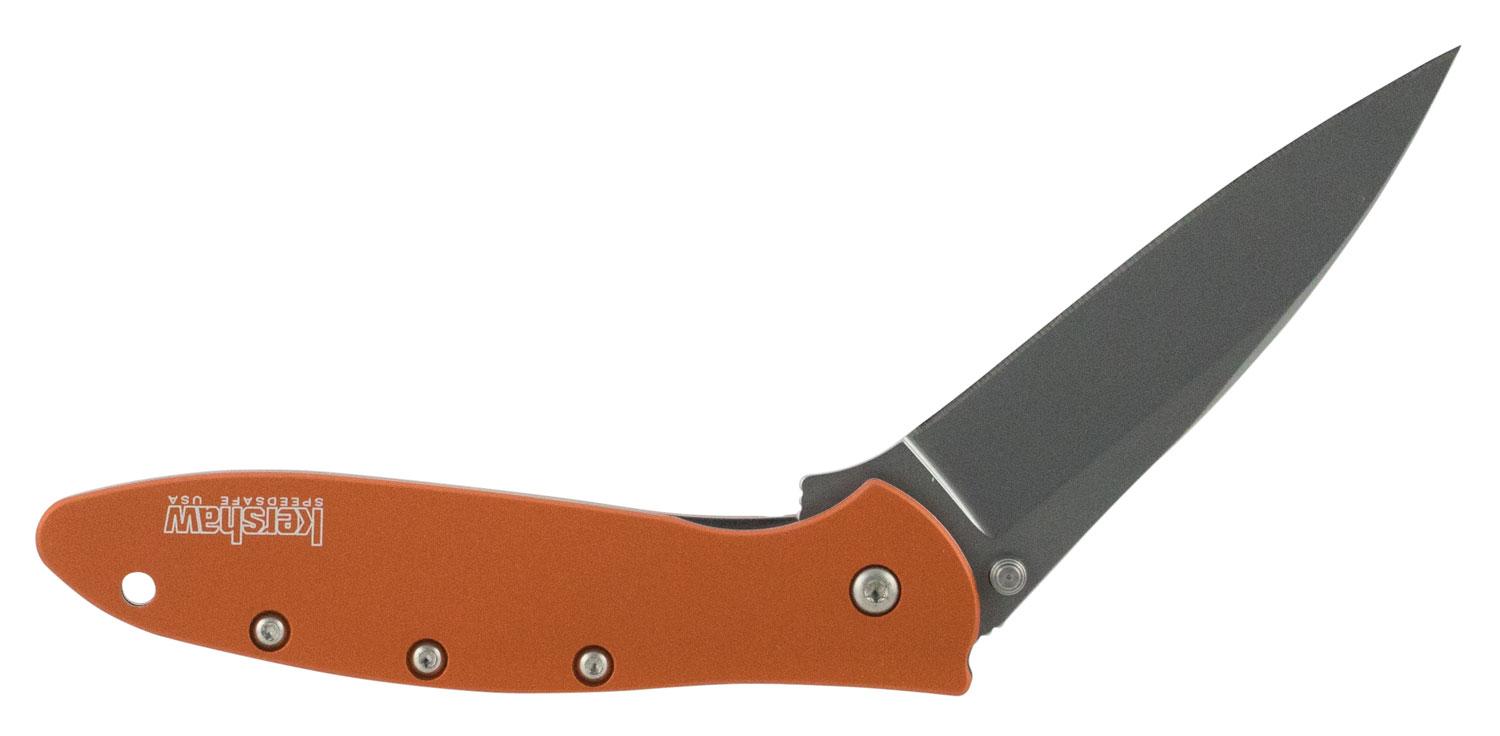 Kershaw Leek Drop Point Plain Edge Folding Knife w/Orange Handle (1660OR)