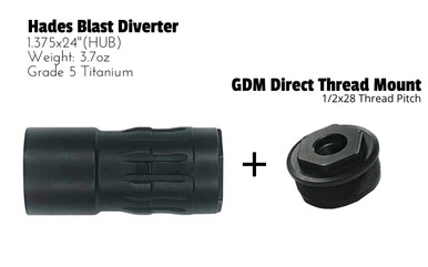 Torrent Suppressors / GDM Hades Blast Diverter with 1/2x28 Direct Thread Mount