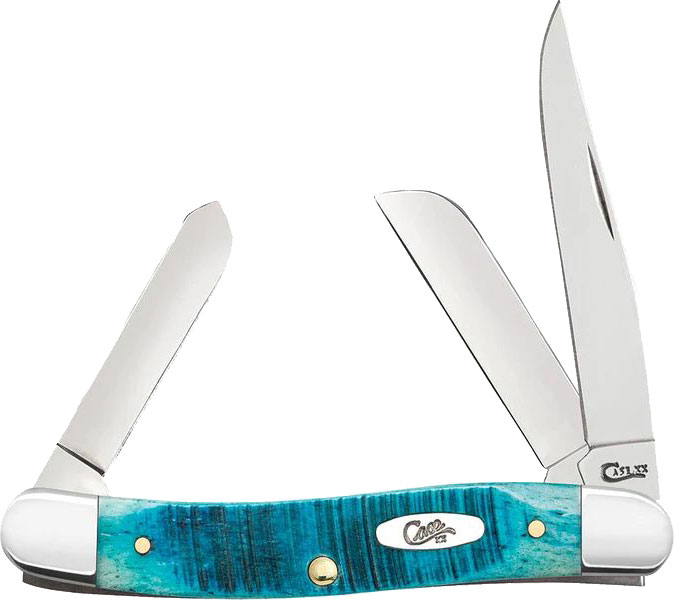 Case Caribbean Blue Bone Medium Stockman Pocket Knife (25597)