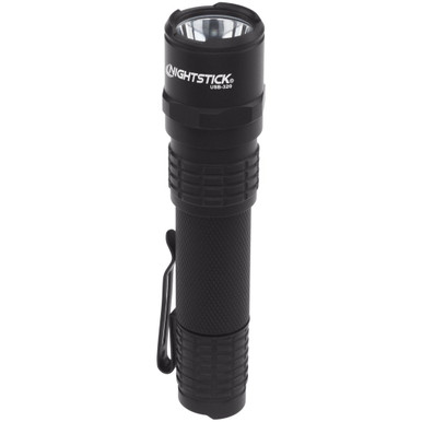 Nightstick USB-320 Rechargeable EDC Flashlight - 320 Lumens, 3,100 Candela, Black, IPX7 Waterproof