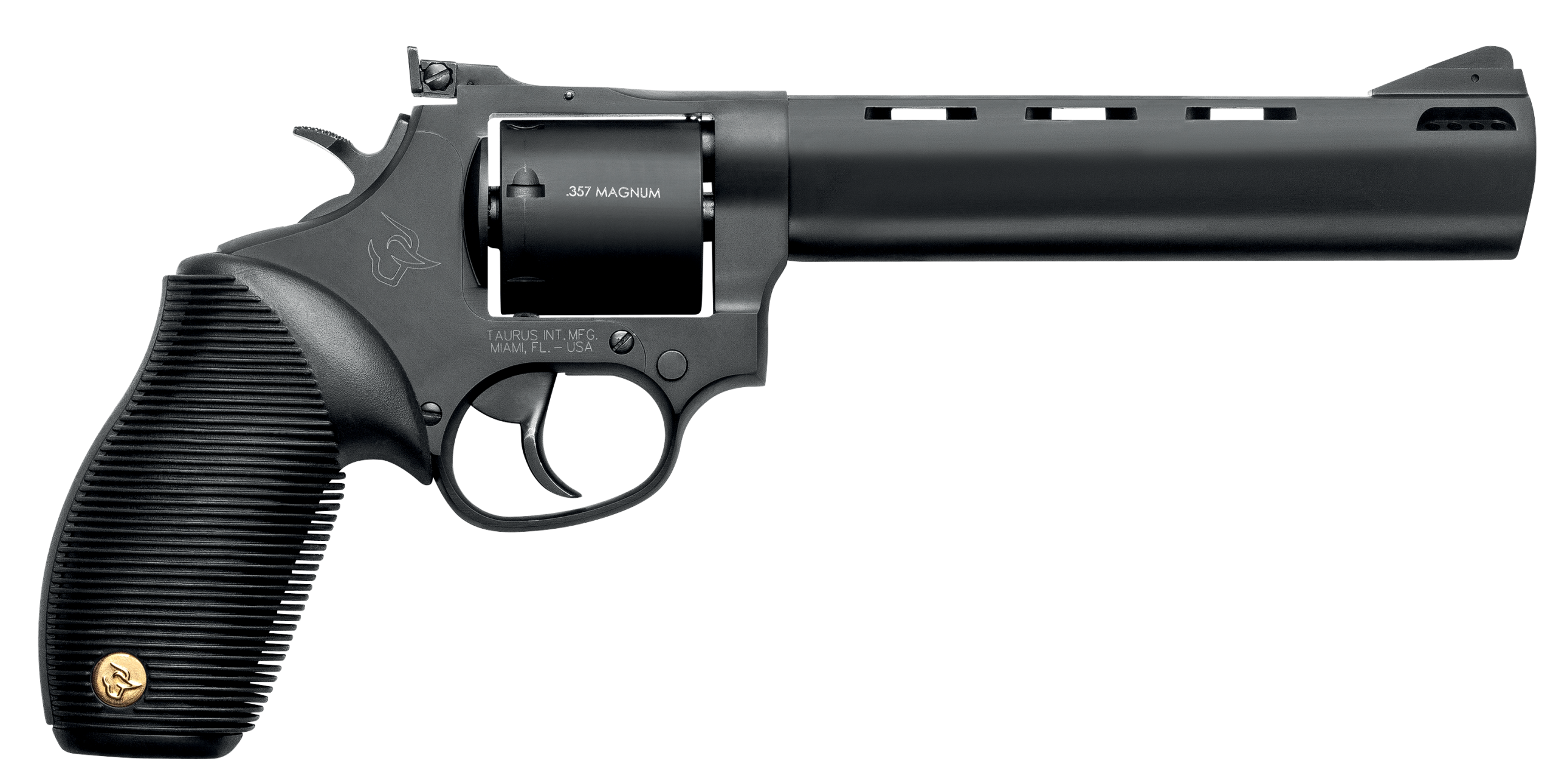 Taurus 692 Revolver 2692061, 38 Special +P/357 Mag/9mm Luger, 6.50", Black Ribber Grip, Matte Black Finish, 7 Rd