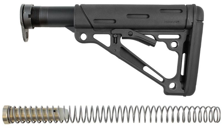 Hogue OverMolded Collapsible AR-15 Mil-Spec Buttstock Assembly, Black (15045)