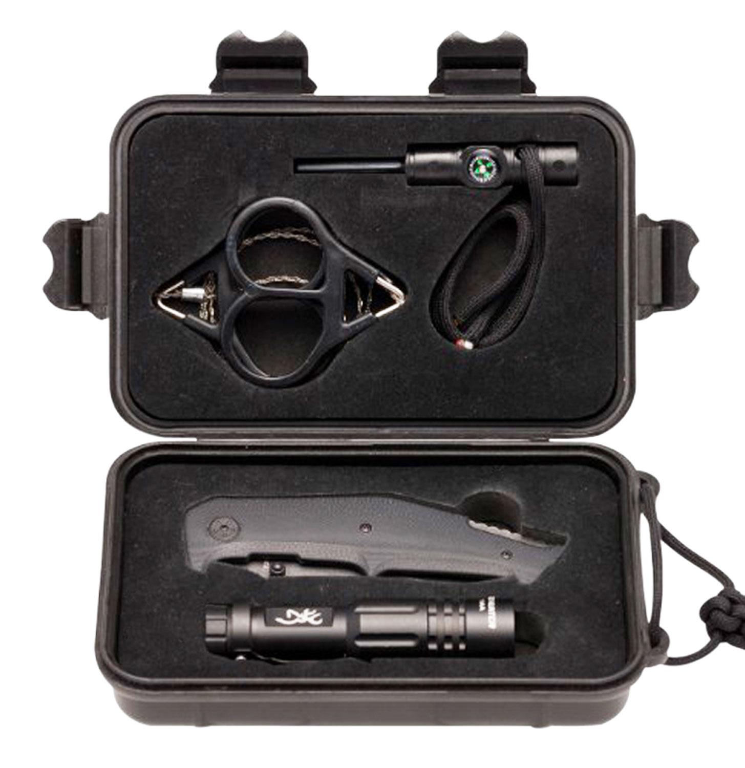 Browning Outdoorsman Survival Kit Drop Point Folding Knife w/Black Handle (3220288)