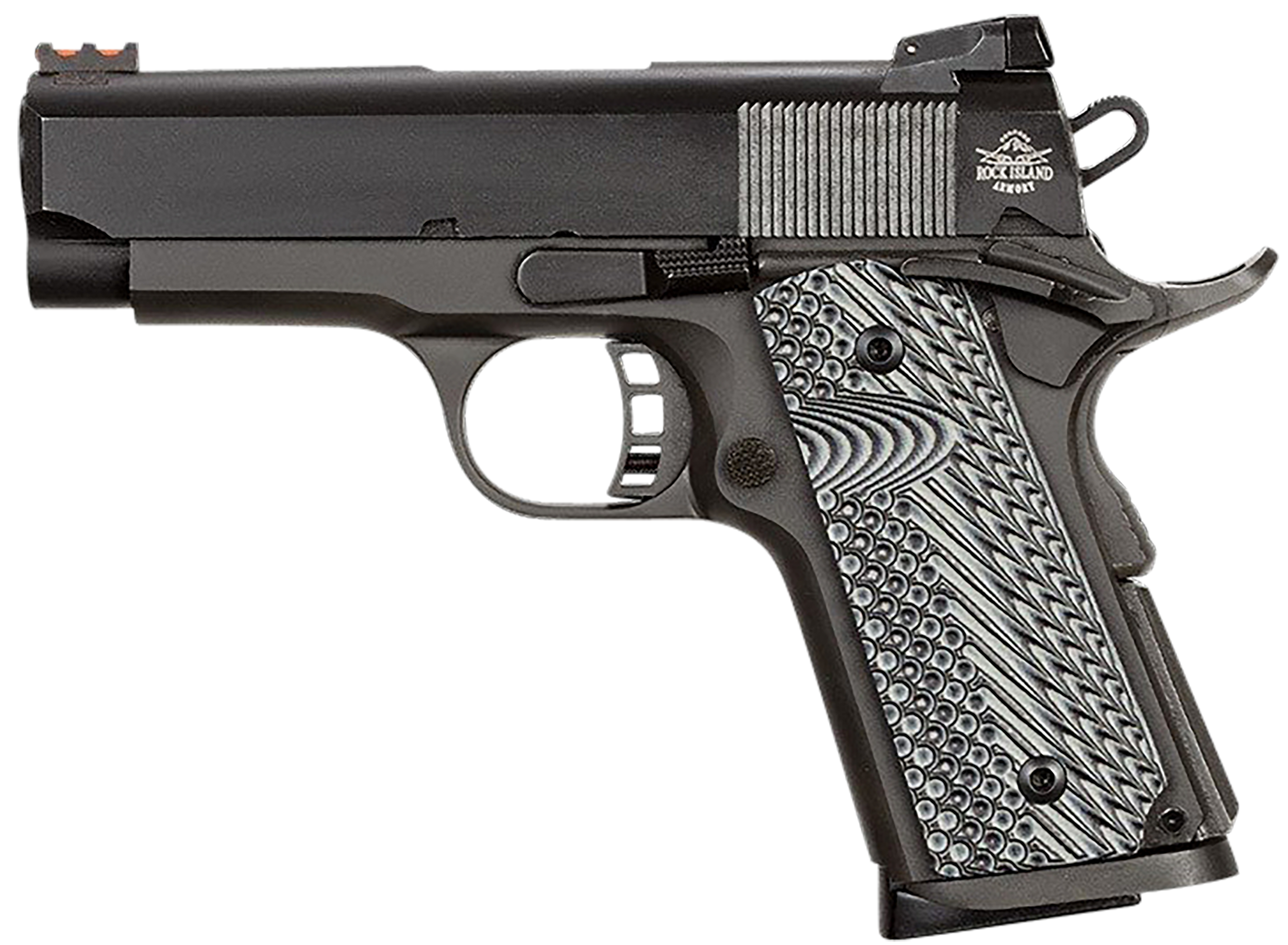 Rock Island Rock Ultra CS Pistol 51479, 45 ACP, 3.50", Black/Gray G10 Grips, Black Parkerized Finish, 7 Rds