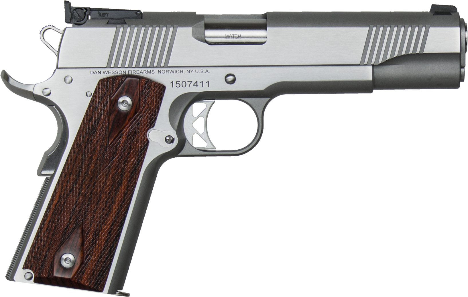 Dan Wesson 1911 Pointman Seven *CA Compliant Pistol 01900, 45 ACP, 5", Overall Brushed Stainless Steel Finish, 8 Rds