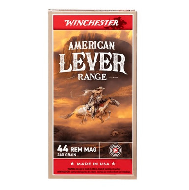 Winchester 44 Rem Mag Ammunition American Lever Range W44MAL 240 Grain Jacketed Soft Point 50 Rounds