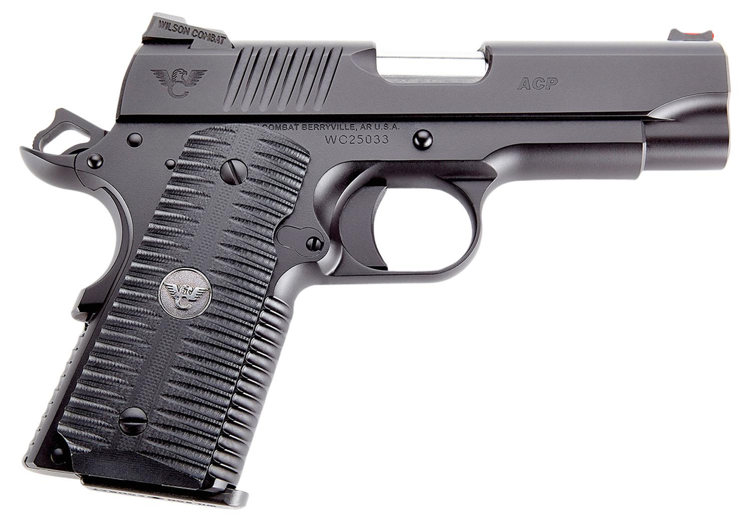 Wilson Combat ACP Compact SAO Pistol ACPCP45, 45 ACP, 4", G10 Eagle Claw Grips, Armor-Tuff Finish, 7 Rds