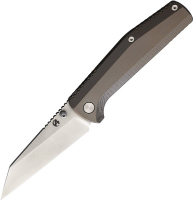 B'yondEDC Contact Folding Knife - 3.25" S35VN Satin Wharncliffe Blade, TC4 Titanium Handle