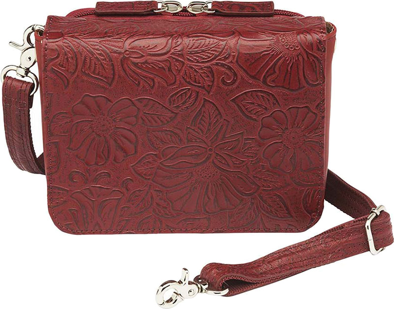 Gun Tote'n Mamas Cross Body Organizer (GTM-15TLD/CHRY) Fits Small Pistols & Revolvers, Ambidextrous Hand