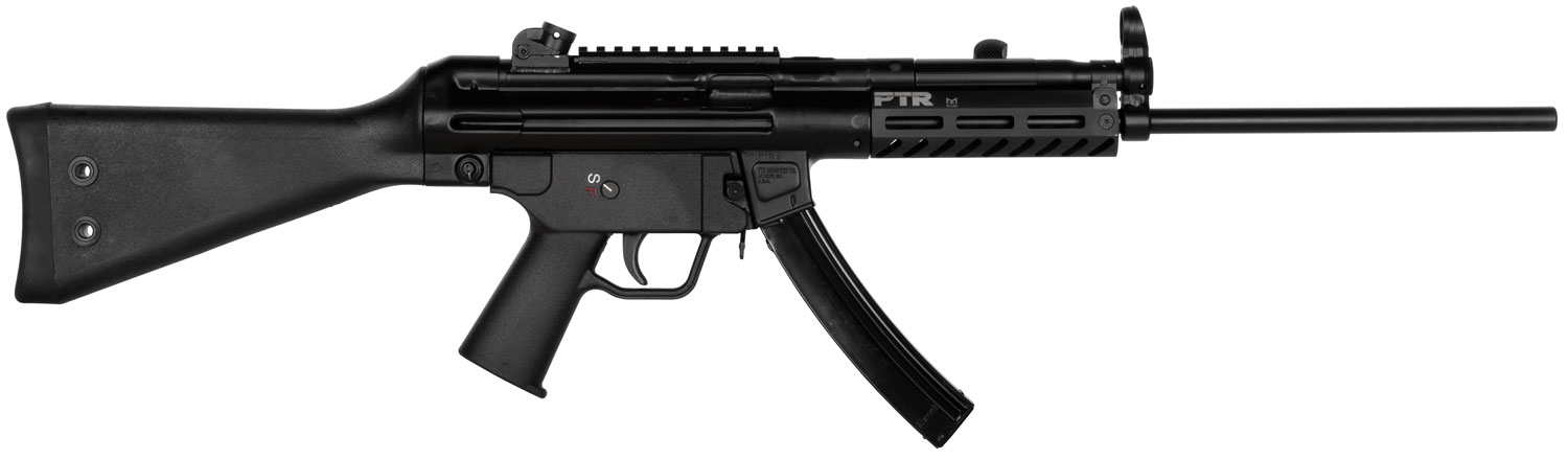PTR 9R Semi-Auto Rifle 608, 9mm Luger, 16.20", Black Polymer Stock, Black Finish, 30 Rds