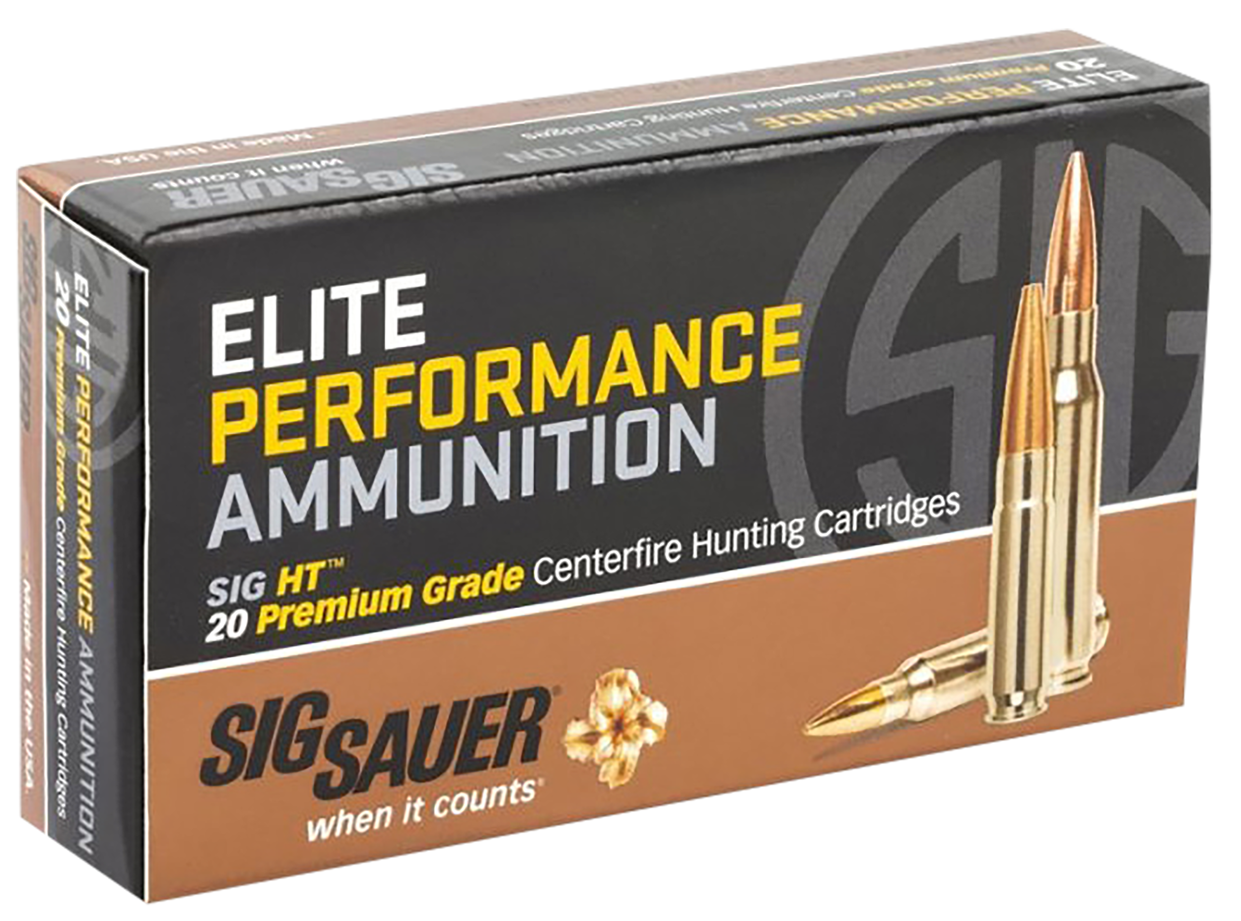 Sig Sauer Elite Copper Hunting Rifle Ammunition E270H120, 270 Win, Copper Solid, 130 gr, 20 Rd/Bx
