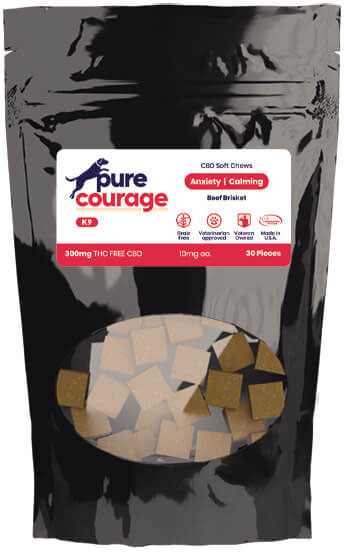 Pure Courage K9 CBD Soft Chew Beef Calming Treats (K9CALM)