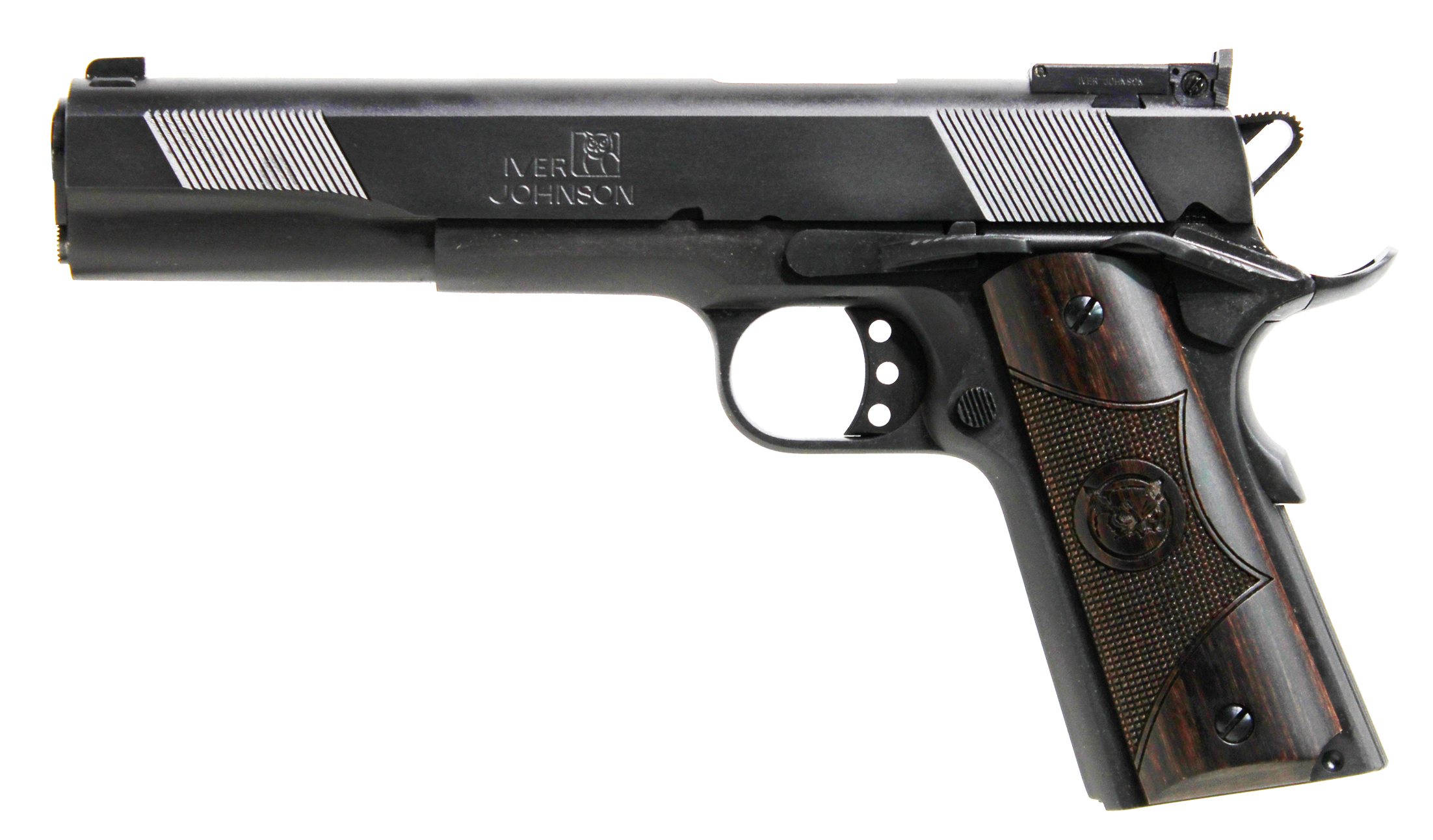 Iver Johnson 1911 Eagle XL Pistol EAGLEXL45, 45 ACP, 6", Diamondwood Grips, Matte Blued Finish, 8 Rds