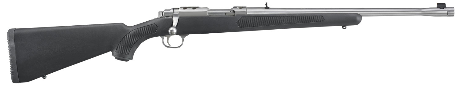 Ruger 77/44 Bolt Action Rifle 7417, 44 Rem Mag, 18.50", Black Stock, Brushed Stainless Finish, 4 Rds