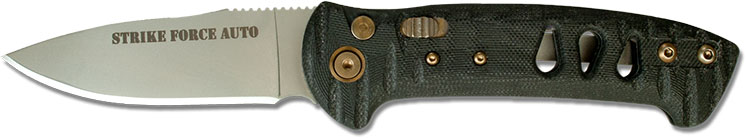 Knive of Alaska Strike Force Automatic Folding Knife, Black G10 (00911FG)
