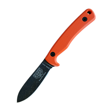 ESEE Knives Ashley Game Knife Fixed - 3.5" 1095 Black Stonewashed Blade, Orange G10 Handles, Leather Sheath - ESEE-AGK-OR