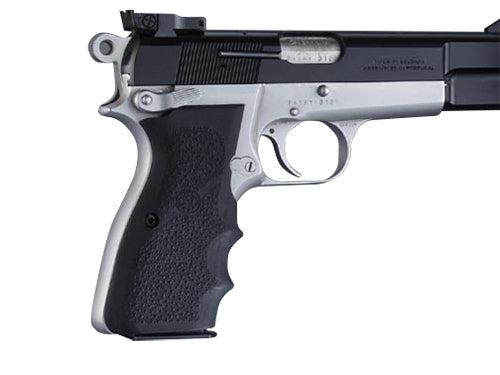 Hogue 09000 Rubber Grip with Finger Grooves Black for Browning Hi-Power