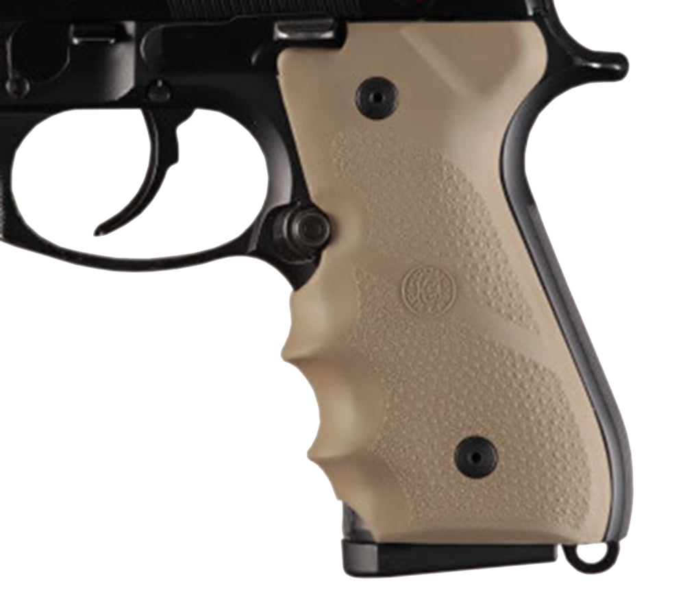 Hogue 92003 Rubber Grip Flat Dark Earth Finger Grooves for Beretta 92/96