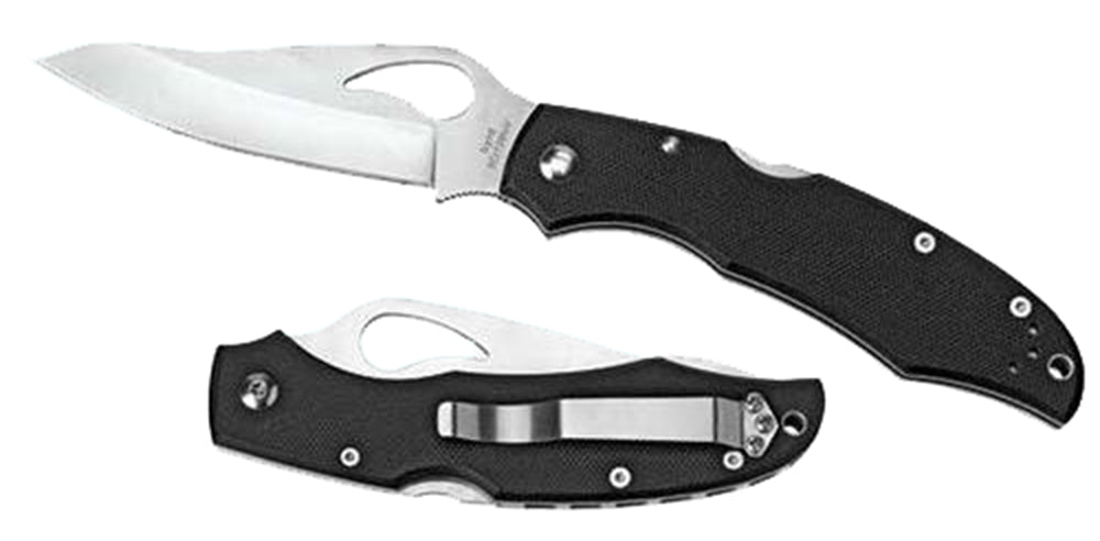 Spyderco Byrd Cara Cara 2 Lightweight 3.75" 8Cr13MoV Part Serrated FRN Black Folding Knife