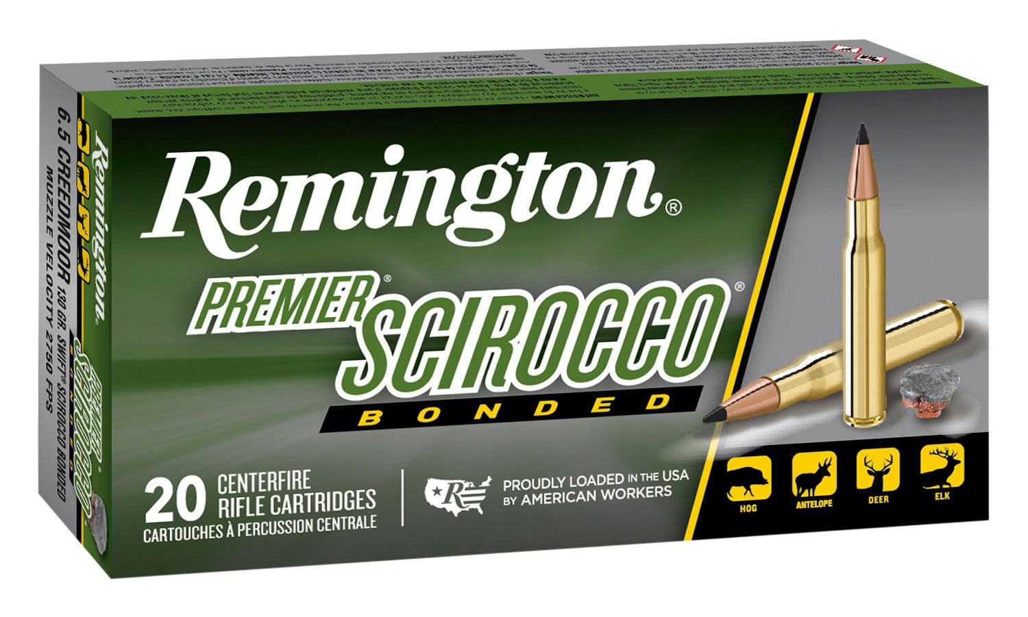 Remington Ammunition Premier Scirocco Bonded 6.5 Creedmoor 130gr Swift Scirocco Bonded 20 Rd - Box or Case