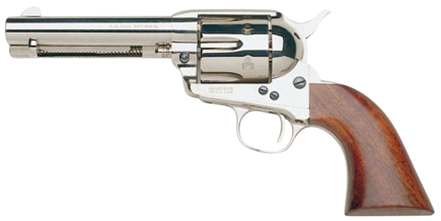 Taylors 1873 Cattleman Revolver 555124, 357 Mag, 4.75", Walnut Grip, Nickel Finish, 6 Rd
