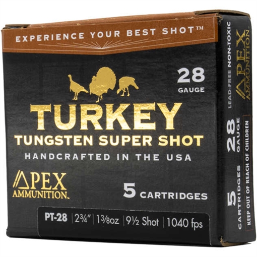 Apex Ammunition Apex Turkey TSS Shotgun Ammo 28 ga. 2-3/4 in. 1-3/8oz #9 shot 5 rd PT28-9