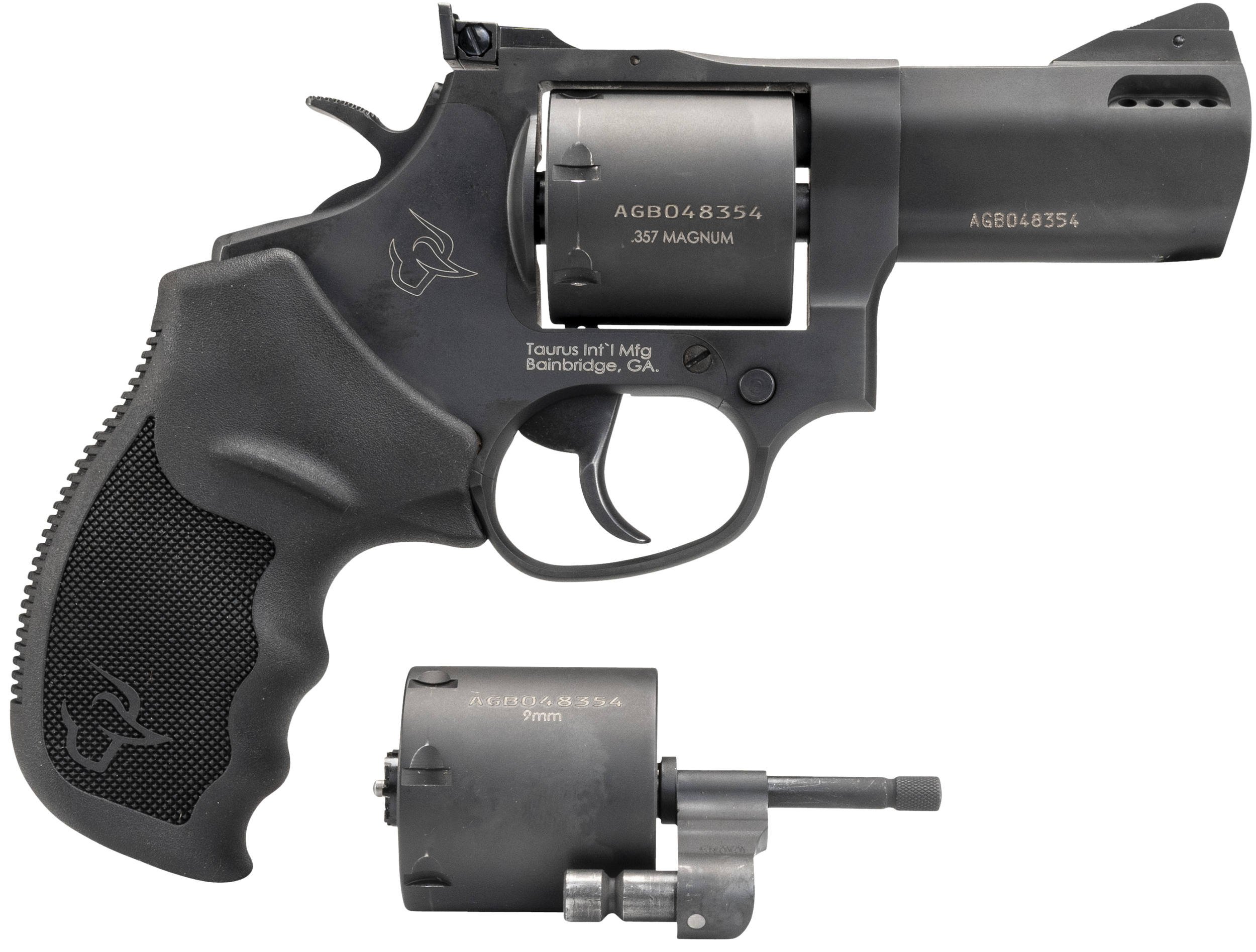Taurus 692 Revolver 2692031, 38 Special +P/357 Mag/9mm Luger, 3", Black Ribber Grip, Matte Black Finish, 7 Rd