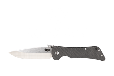 Zac Brown's Southern Grind Bad Monkey Folding Knife - 4.0" 14C28NDrop Point Blade, Black Carbon Fiber Handles