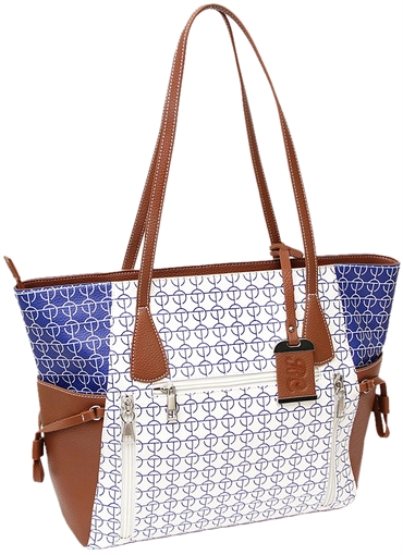 BDOG BDP-086 TOTE STYLE PURSE W/HOLSTER WHT/BLU BDP086