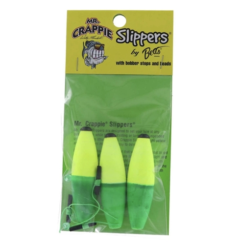 BETTS TACKLE MR. CRAPPIE PEGEEZ FLOATS 2" CIGAR 3 PK M0B-PG-3YG