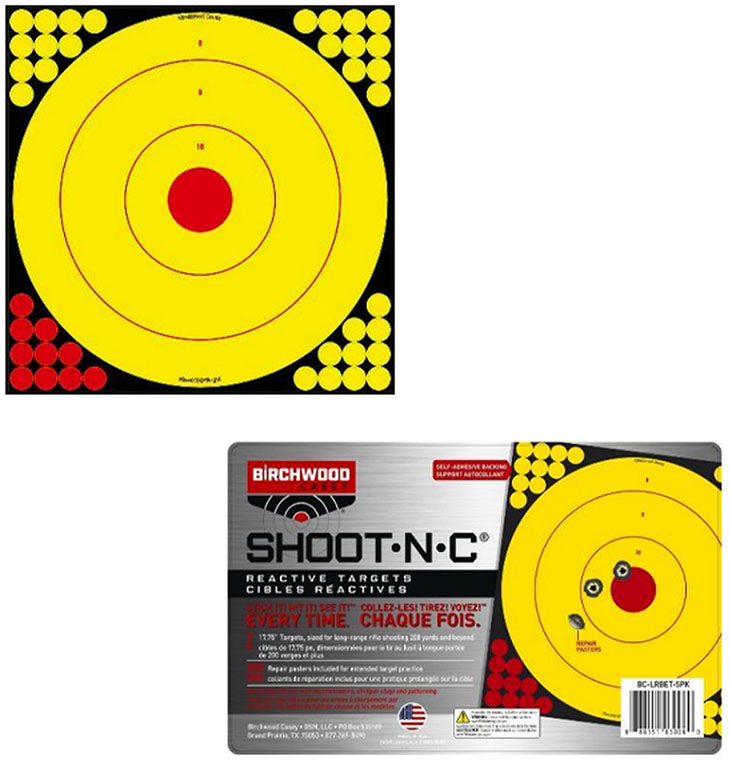 Birchwood Casey Long Range Bullseye Black/Yellow Target, 5 Targets (LRBET5PK)