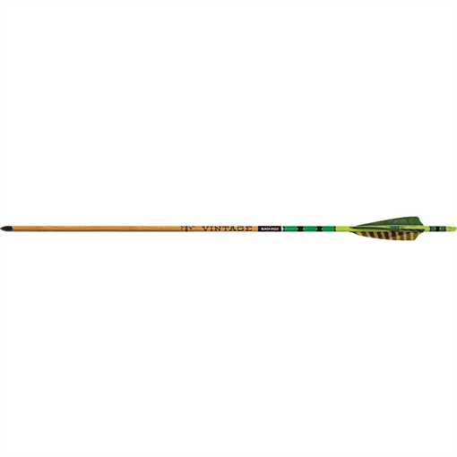 Black Eagle Black Eagle Vintage Traditional Arrows .005 600 Green/Yellow Feathers 6 pk. 327