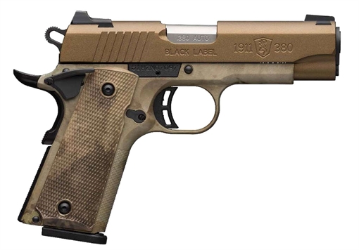 BROWNING 1911-380 HGA 380 ACP 3 5/8" BBL BRONZE CERAKOTE ATAC CAMO 2 8/RD MAGS BLACK LABEL SPEED 051963492