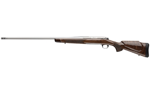 Browning X-Bolt 2, White Gold Medallion, Bolt Action Rifle, 308 Winchester, 22" Sporter Contour Barrel, 1:10 Twist, Threaded M13X.75, Muzzle Brake, Polished Finish, Silver, Gloss Finished V/VI American Walnut Stock, 4 Rounds, 1 Magazine 036007218